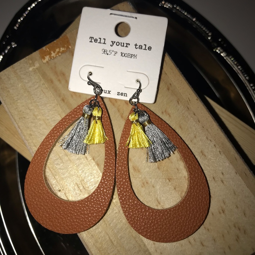 Leather & Tassel Earrings